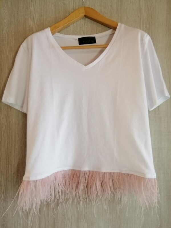 ostrich feather t-shirt