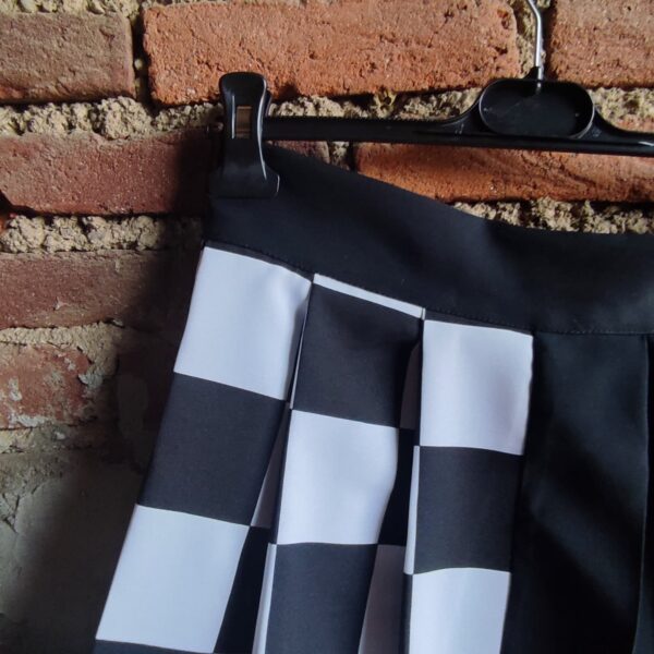 checkered skirt black white gonna quadri bianca e nera