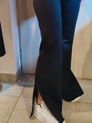 pantalone in jersey con spacco laterale