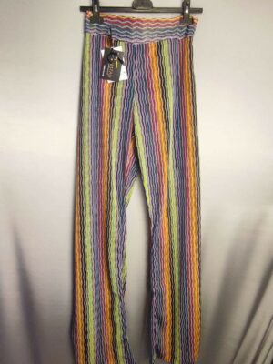 pantaloni in rete zig zag colorati
