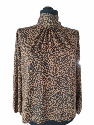 camicia animal print arricciata