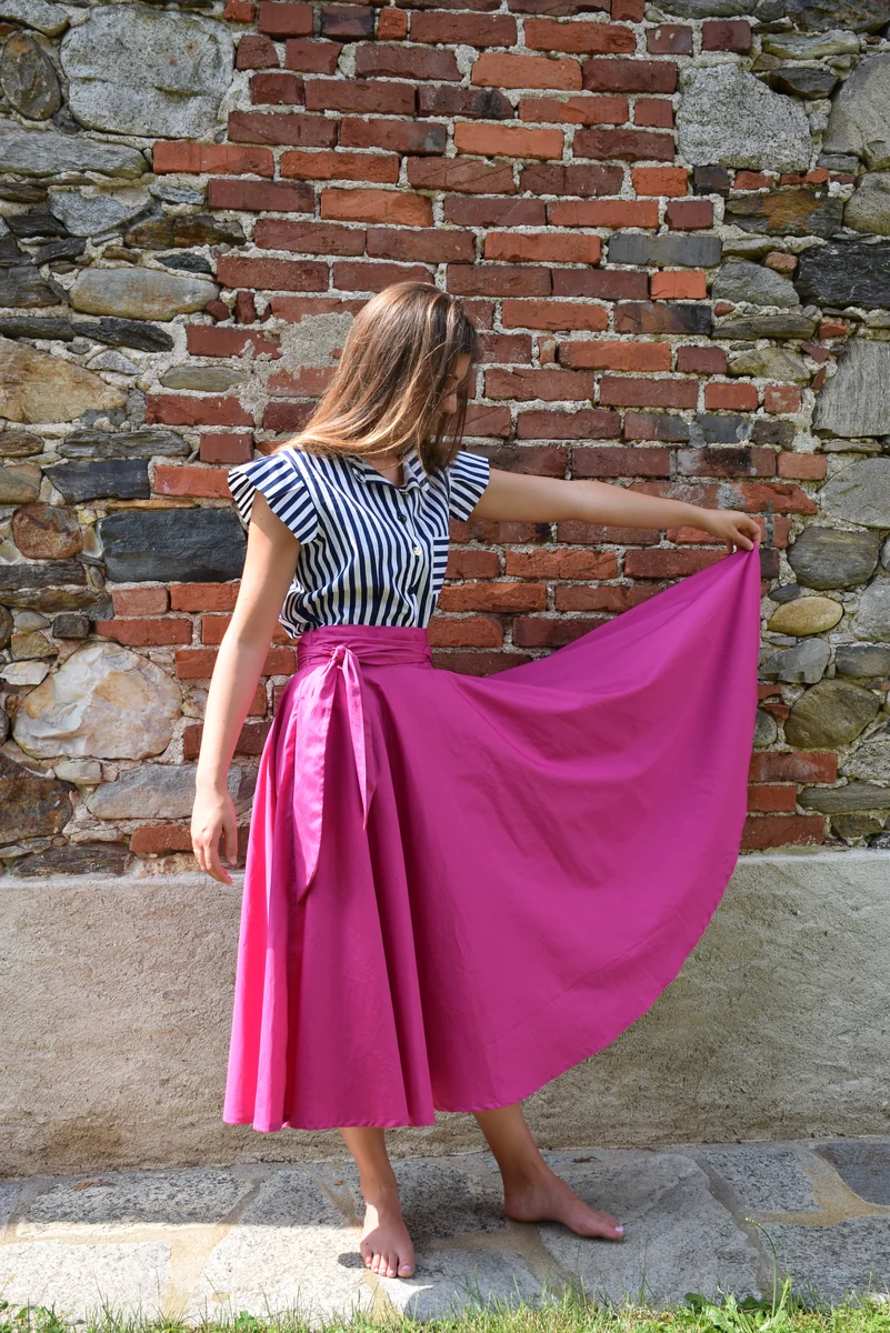 Gonna lunga fucsia Vestali